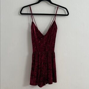 La Hearts Burgundy Velvet Mini Dress